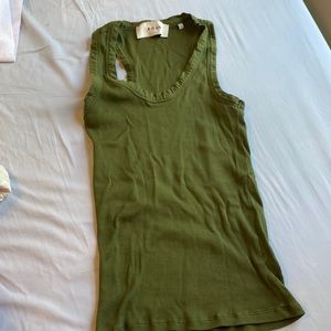 Rohe Green cotton ribbed tank